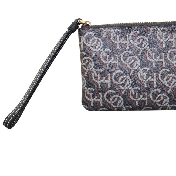 COACH Women's Corner Zip Wristlet with Monogram Print (Black) - Picture 7 of 15